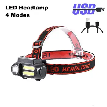 

Super Bright LED Headlamp COB Work Night Light 4 Lighting Mode Waterproof Headlight Powered By 18650 Battery for Night Lighting