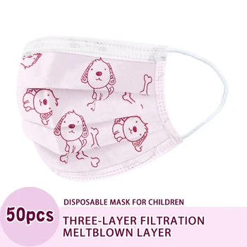 

50pcs/100pcs Disposable Masks For Children Aged 4-12 Child Face Mouth Mask Kid Non-woven 3-layers Breathablthe Face Mask
