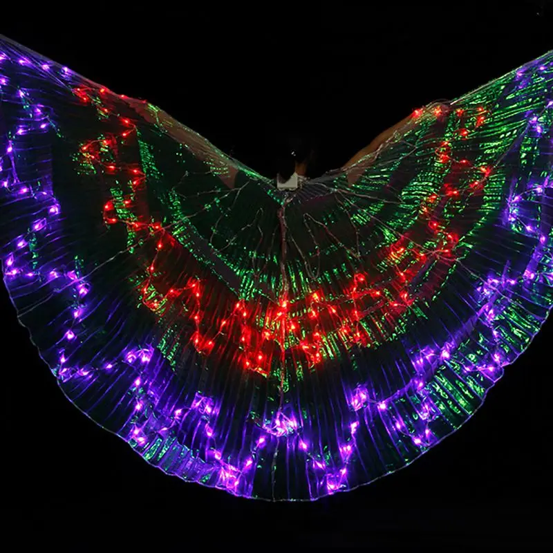 

LED Luminous Wings 36 Color Luminous Dance Performances Props 12-pointed Star Belly Dance LED Colored Wings excluding Batteries