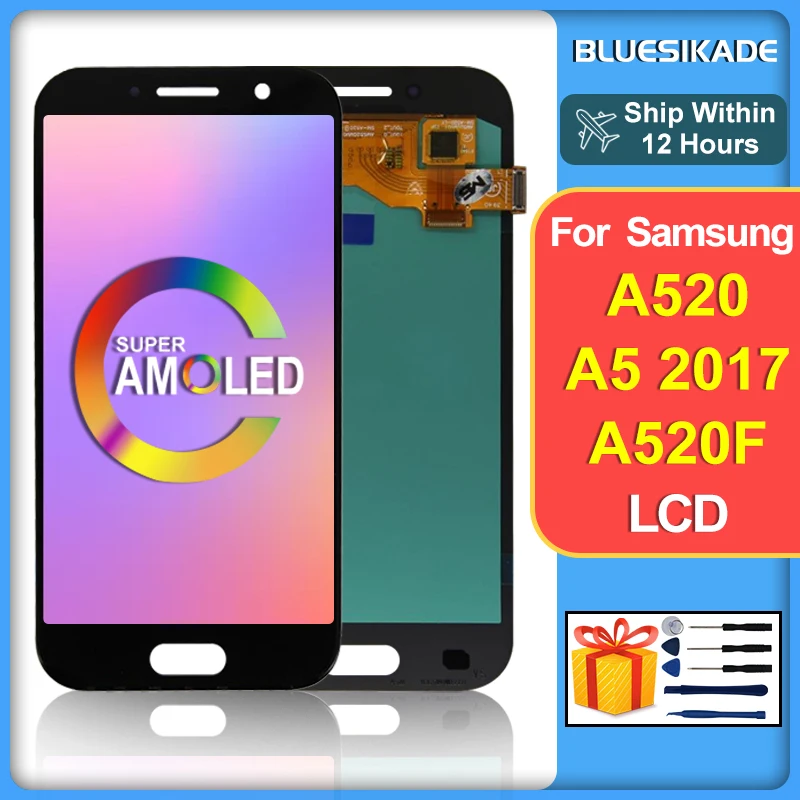 5.0&quot AMOLED For Samsung Galaxy A520 Display Touch Screen Digitizer A5 2017 LCD A520F SM-A520F Replacement part | Мобильные