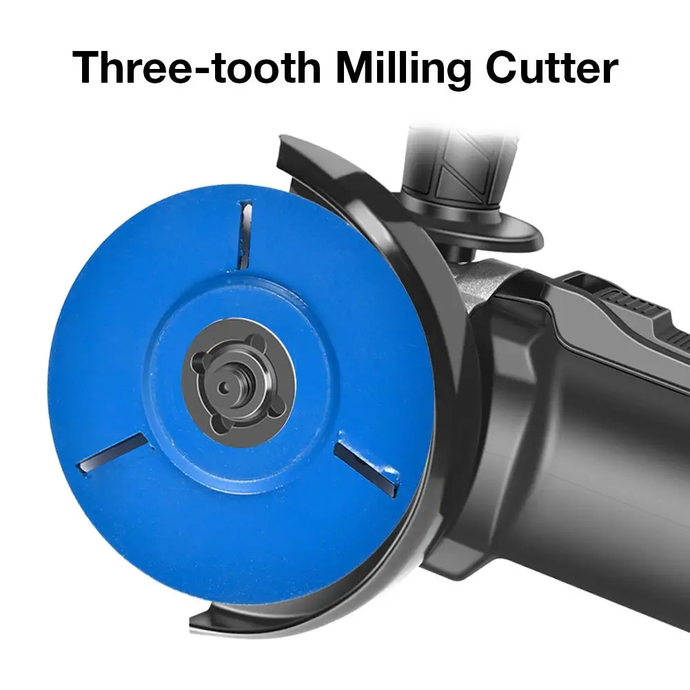 

90mm Wood Carving Disc For 22mm Angle Grinder Tool Milling Cutter Three-tooth Arc Flat Woodworking Turbo Disc Grinder