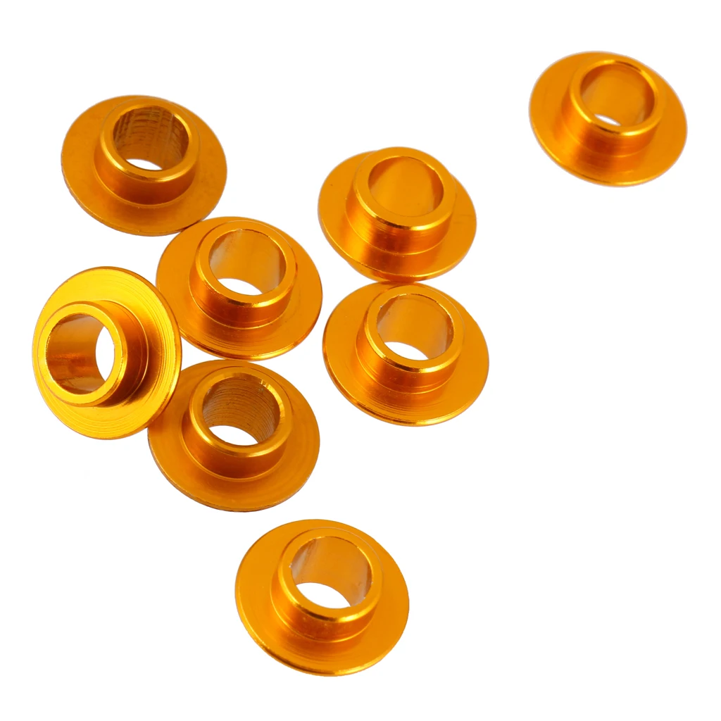 8pcs Heavy Duty Aluminum Alloy Gold Skating Flying Spacer Bushing Inline Roller Skates Bearing Sleeve Tool
