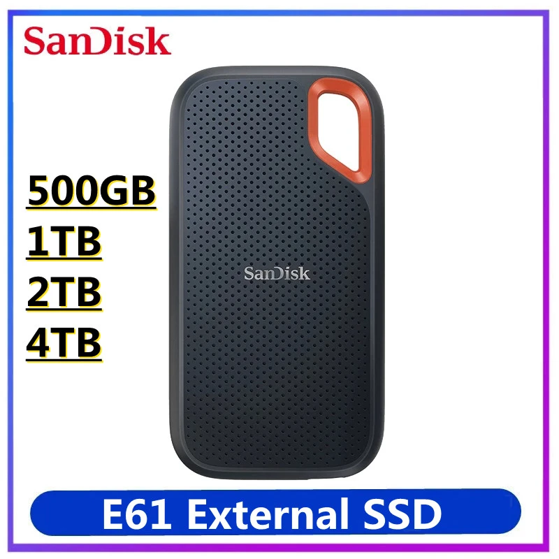 Sandisk E61 4tb 2tb 1tb 500gb Portable External Ssd 1050mb/s Hard Drive Usb  3.2 Gen 2 Hd Solid State Drive For Laptop Desktop - Portable Solid State  Drives - AliExpress