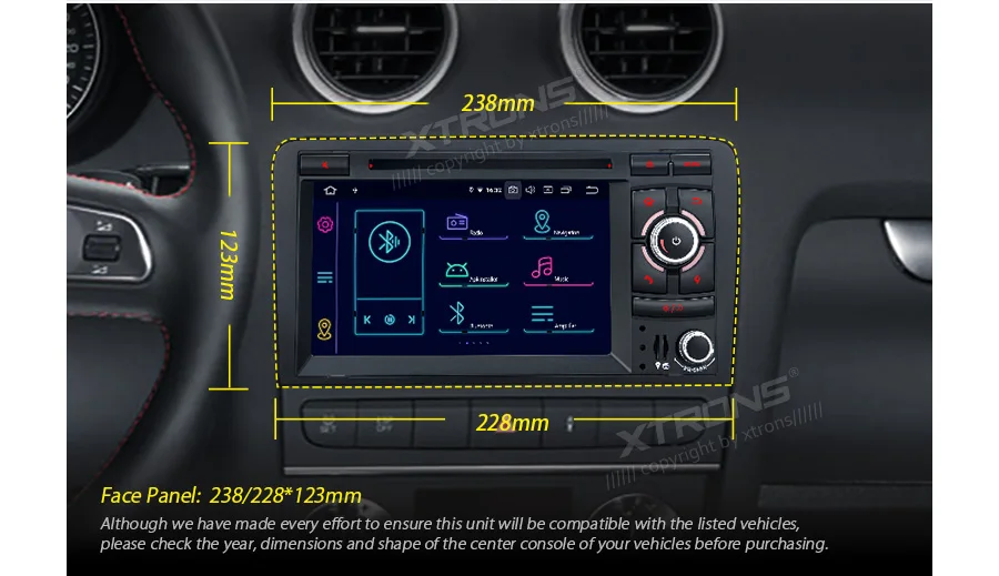 Excellent XTRONS 7" Android 9.0 Octa Core 4G RAM 64G ROM GPS navigation Car Multimedia system Plug & Play Design Fit for Audi A3 8P S3 8P 4