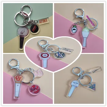 

1Pcs KPOP STRAY KIDS RED VELVET Keychain MAMAMOO ATEEZ Pendant Keyrings Acrylic Key Chain Key Holder Bag Pendant Fan Supplies