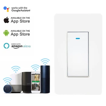 

Smart Wifi Wall Push Button Light Switch App Timer Home Remote Voice Control Intelligent Wireless US Standard For Google Alexa