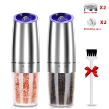 

NEW TY Stainless Steel Pepper Mill Electric Gravity Salt and Pepper Grinder Shaker Automatic Kitchen Tools Spice Mills with LED