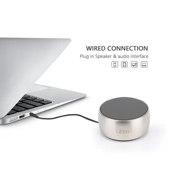 

LESHP Metal Mini Bluetooth Speaker Potable Wireless Loudspeakerr with Super Bass Stereo Sound Speaker