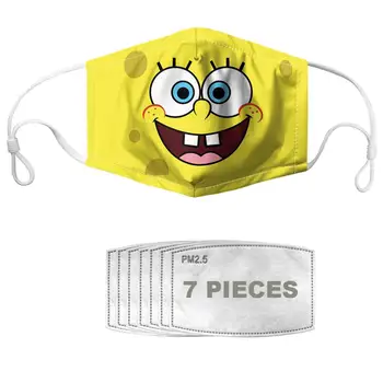 

NOISYDESIGNS Funny Faces Kids Mouth Mask Pattern Cute 3D Print Half Face Children Mouth Muffle Masks Anti-dust Protective Cover