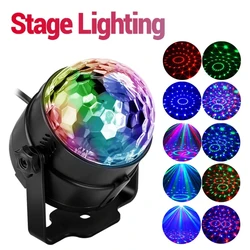Disco Ball – lumières de fête colorées à LED, projecteur d'effet de scène, lampe stroboscopique pour maison, anniversaire, Bar, voiture, karaoké, noël 