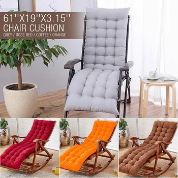 

Soft Solid Cotton Garden Lounger Recliner Chair Cushion Thicken Comfortable Chair Cushion Foldable Long Couch Seat Cushion Pads