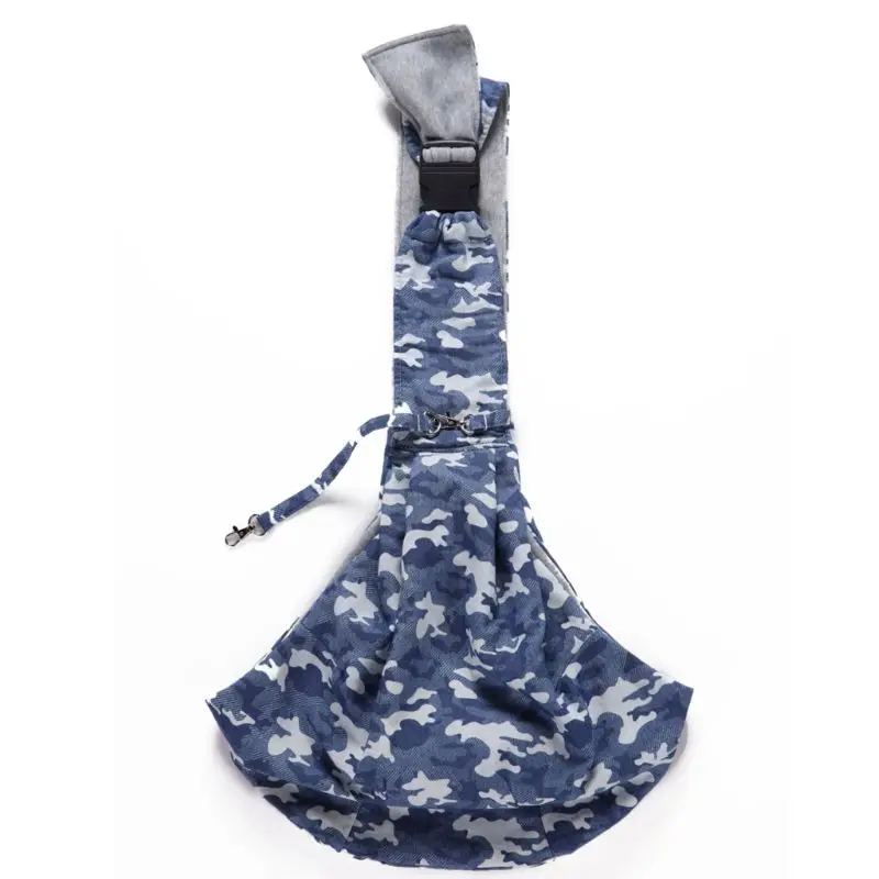 Simple Blue Background Mobile Phone Bag Buckle Adjustment Pet Bag White Small Pattern Camouflage Cloth Bag Pet Portable pack - Цвет: B