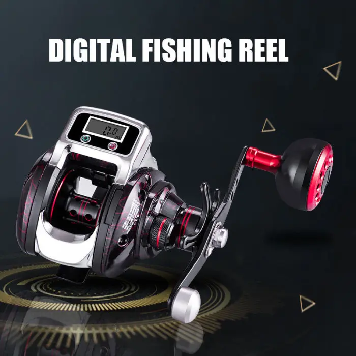 Carretel de Pesca Rotação Roda Peixe Display Digital Metal Suave Rolamento Acessórios Peças Edf88 5 Rotação carretel de pesca roda peixe display