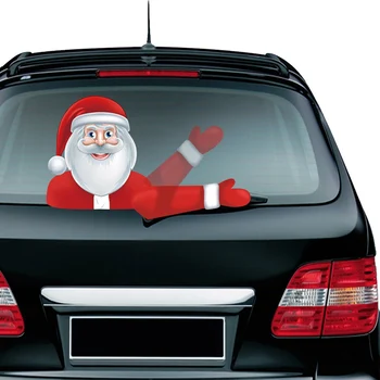 

2018 New Rear Car Body Decal Sticker Santa Claus Windshield Christmas Stickers Wiper Decal Tags Rear Wiper Cute Free Shipping
