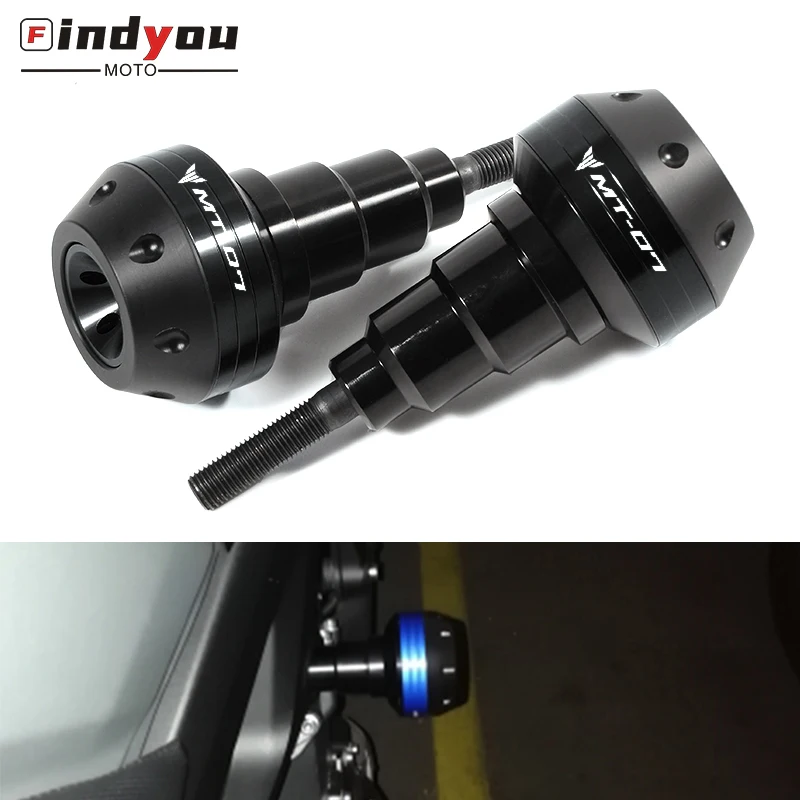 Mt 07 с логотипом CNC рамка Ползунки Краш Pad защита от падения для Yamaha MT07 MT 2015