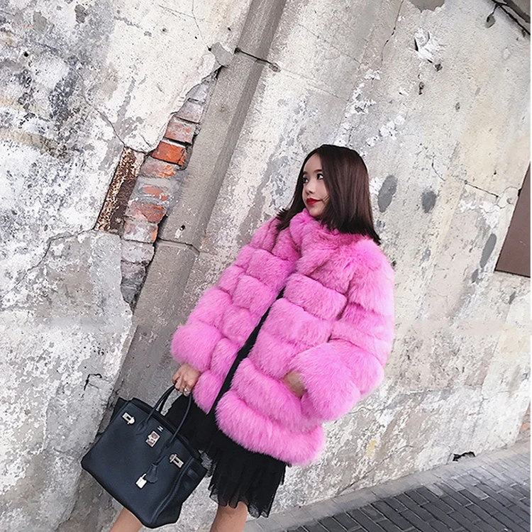 FANPUGUIZHEN S-3XL Winter Luxury Faux Fox Fur Coat Slim Long High Quality Faux Fur Jacket Women Thicken Warm Fake Fur Coats long puffer coat Coats & Jackets