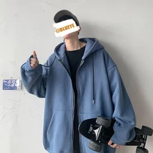 

Male Plush Thickened Cardigan Mainly Promotes Autumn Hooded Sweater Student Top Mens Clothing Fleece Coat 2021 Loose