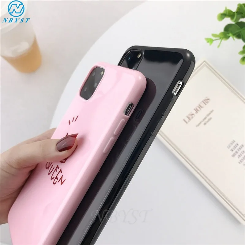 Для iPhone 11Pro Max чехол Crown King queen для 7 8 6S Plus XR XS 2019 11 Pro милый силиконовый телефона