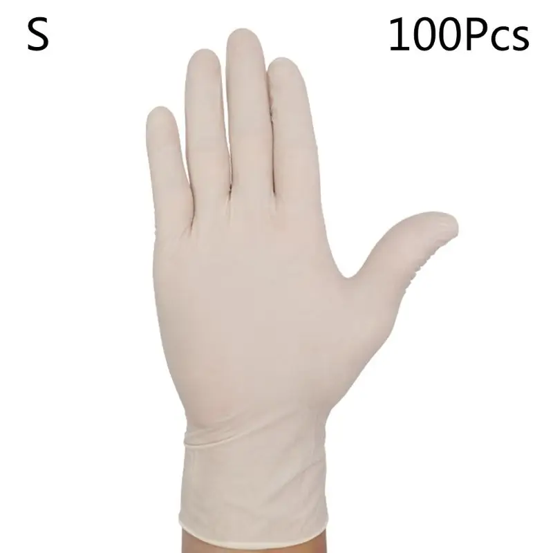 

100pcs Latex Disposable Gloves Powder Protective Glove Cleaning 3 Sizes