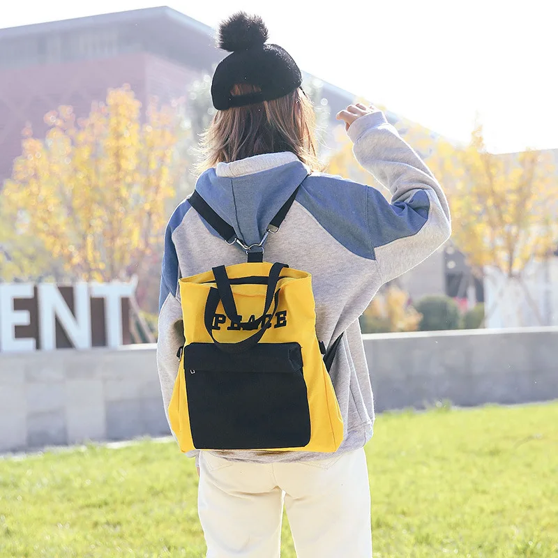 Manufacturers Wholesale New Style Korean-style Canvas Backpack Women's Multi-functional Schoolbag Fashion Shoulder Bag