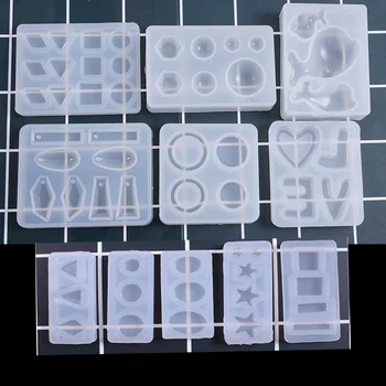 

1PC Geometry Love Dolphin Pendant Craft Transparent UV Resin Silicone Combination Molds for DIY Making Finding Accessories