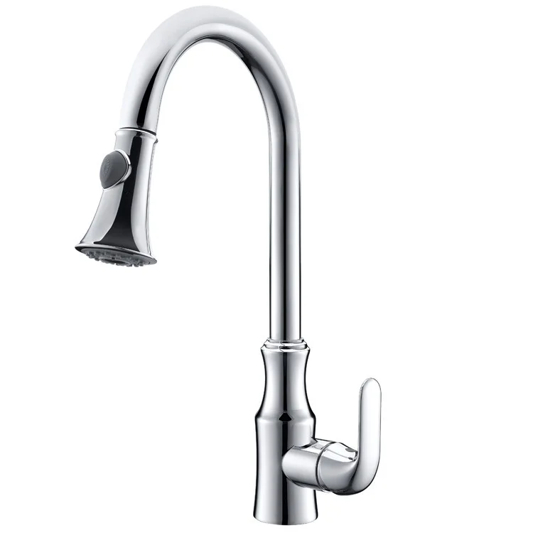 

Chrome-plating Golden Black Full Copper Kitchen Dish Basin Hot And Cold Water Tap More Function Take Pull Style