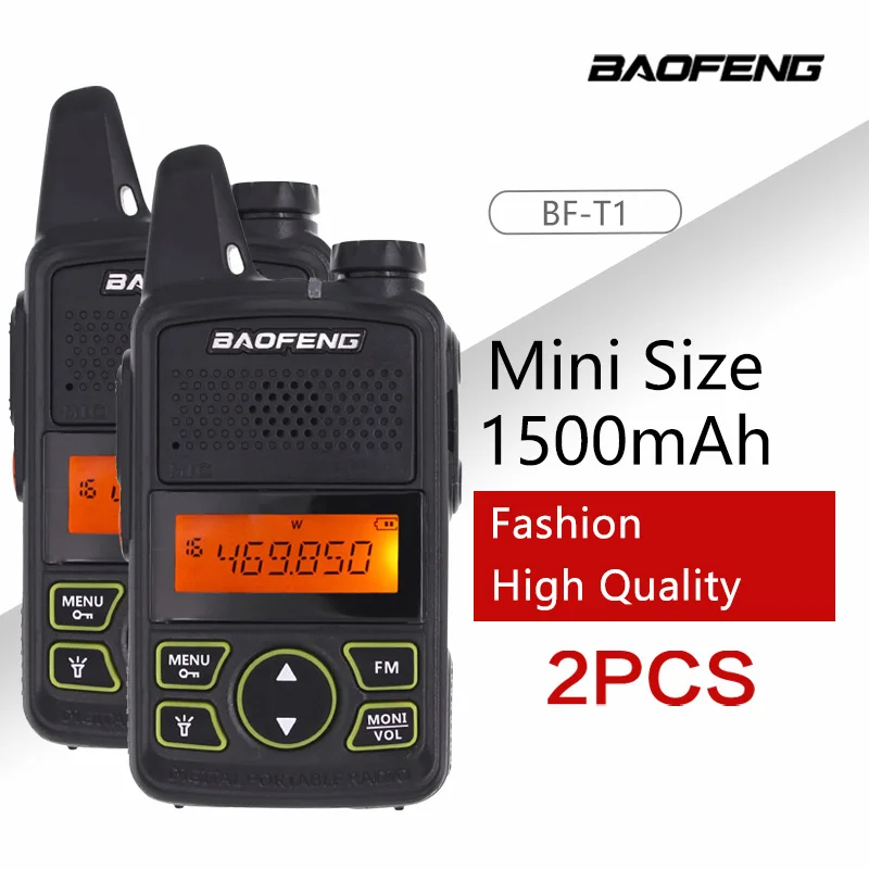 2pcs/lot BAOFENG T1 MINI Two Way Radio BF T1 Walkie Talkie UHF 400
