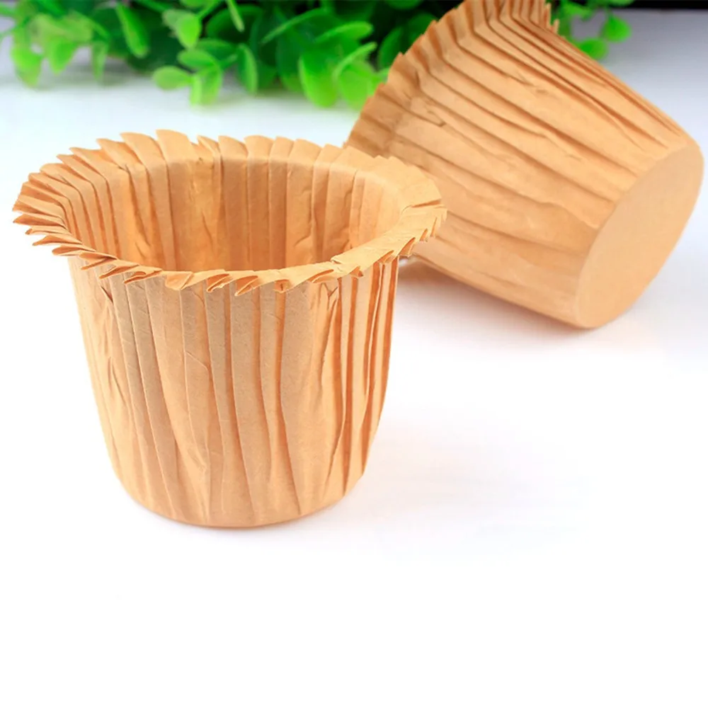 30Pcs Golden Paper Cupcake Wrappers Grease-Proof Mini Tulip Baking Cups Paper Cupcake Liner Cases Muffin Wrappers Cake Handmade