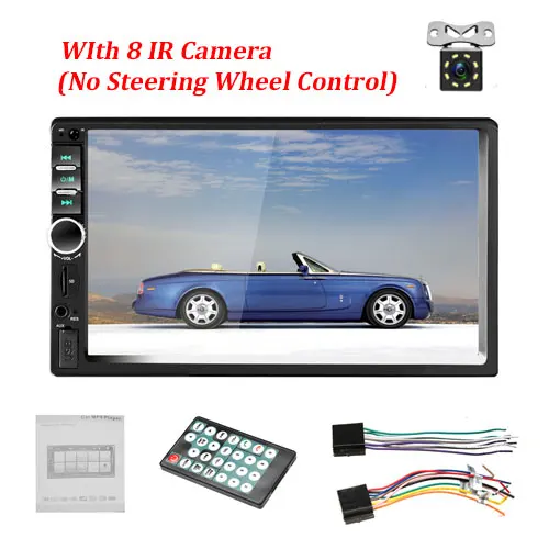 Автомобильная семейная Автомагнитола 2 Din " HD сенсорный Bluetooth общий мультимедийный плеер авторадио MP5 USB аудио стерео с камерой заднего вида - Цвет: With 8 IR Camera