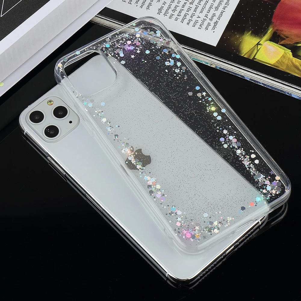 Блестящий Мягкий блестящий чехол для Iphone 11 12 Pro Mini Xs Max Xr X 7 8 Plus 6 6s 5 5s SE силиконовый