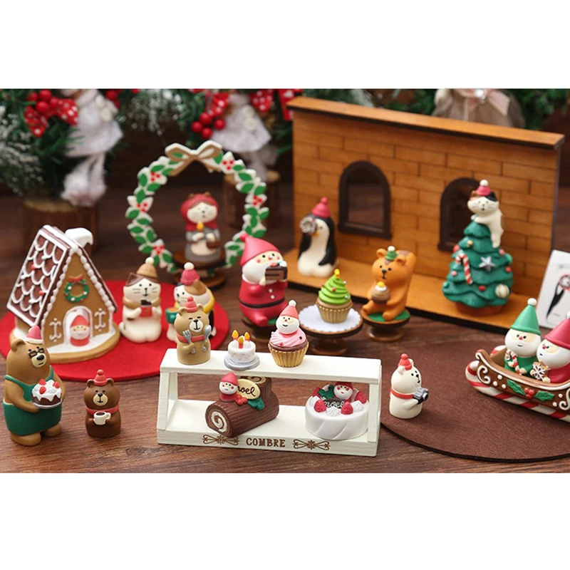 

Children Christmas Day Santa Claus/Snowman/Penguin Desktop Room Decoration Action Figure Anime Model Toys Kid Christmas Gift Toy