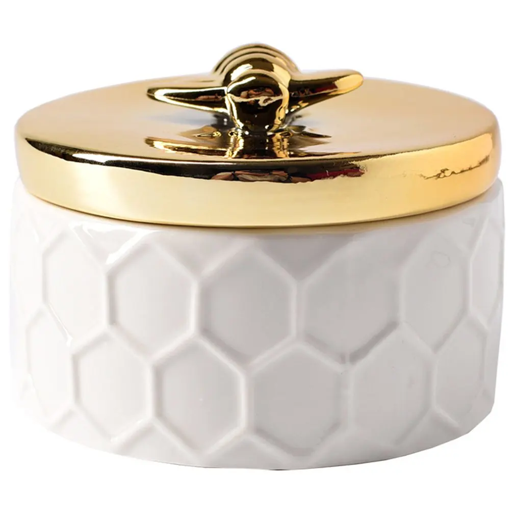 Керамическая позолоченная пчелиная шкатулка в скандинавском стиле ювелирное