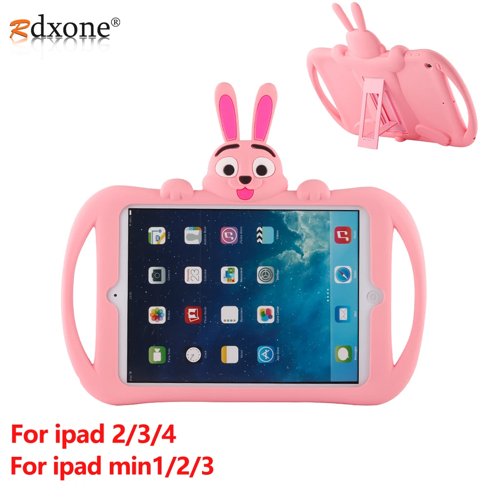 For Ipad 2 3 4 Case Kids Shockproof Tablet Case For Apple Ipad Mini 1 2 3 Case Cover Cute Cartoon Silicon Shell Tablets E Books Case Aliexpress
