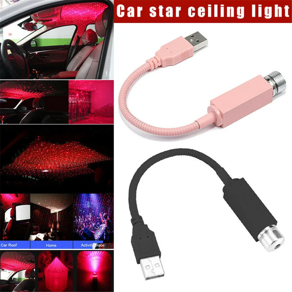 Автомобиль USB звезда потолочный светильник фонари на крышу автомобиля Романтический ночной Светильник романтическая атмосфера украшения