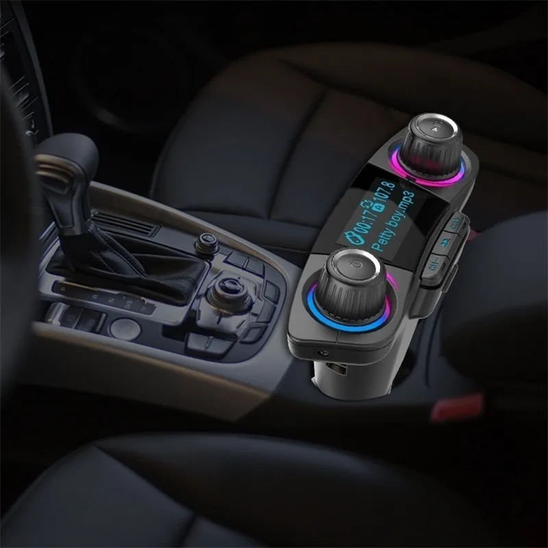 Беспроводной Bluetooth громкой связи вызов автомобильное зарядное устройство fm- передатчик MP3-плеер Радио адаптер USB Автомобильное 1,3 дюймов ЖК-дисплей