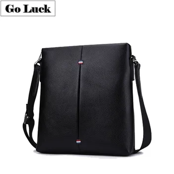

Man Shoulder Bag Cowhide Leather 10 Inch Ipad Tablet PC Notebook Business Pack Men Crossbody Messenger Bags Classic Black