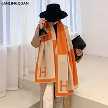 190*65cm New Autumn Winter Female Scarf Women Cashmere Scarves Wide Lattices Long Shawl Wrap Blanket Warm Tippet wholesale