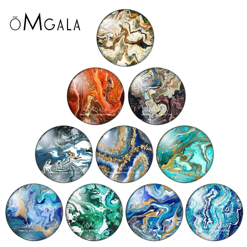 

Художественные разноцветные полимерные текстурные картины 12 мм/14 мм/18 мм/20 мм/25 мм/30 мм, круглые стеклянные фото Кабошоны, демонстрационные изделия с плоской задней стороной
