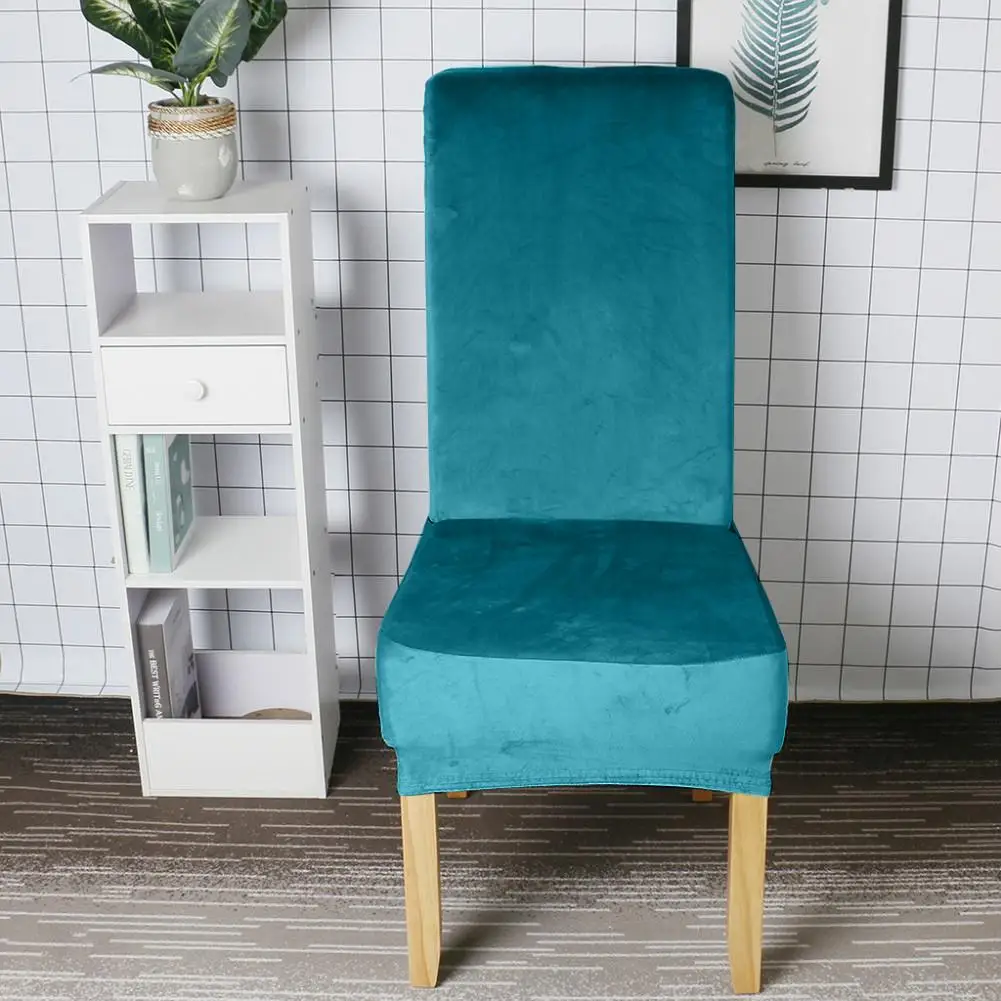 Чехлы на кресла стрейч бархат обеденный стул Slipcovers спандекс плюшевые эластичные чехлы на стул кухонный чехол для ресторана столовой