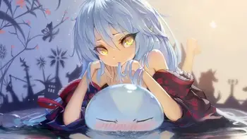 

fabric poster (frame available) anime art girl manga water my rebirth in slime PP320 for wall art room decor home decoration