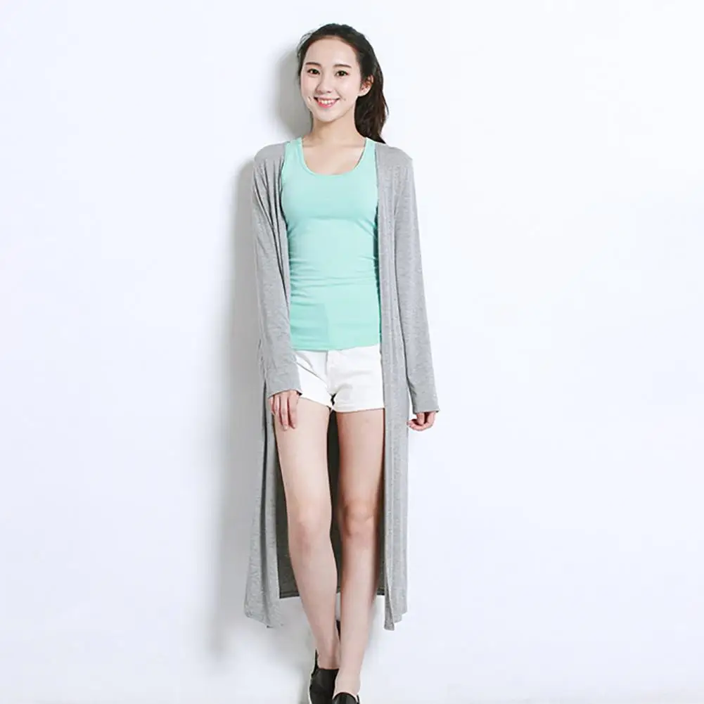 

Thin Knit Cardigan Sweater Women's New Spring Jacket Long Knit Loose shawl Modal Cardigan Long Sleeve Thin Knitwear Solid Color