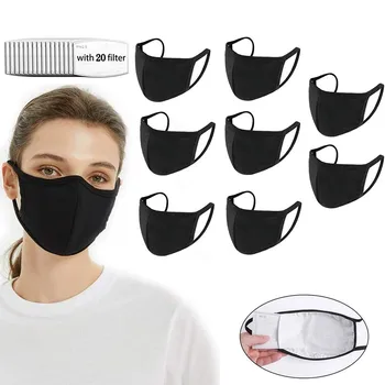 

8 Pack Unisex Protect Cover Adjustable Reusable with 20 Filters Mouth Mask Washable Mouth Mask Mouth Face Mask Cloth Reuseable