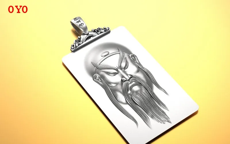

New 999 sterling silver jewelry Thai silver Guan public relations Yuwu God of wealth atmospheric men's domineering pendant