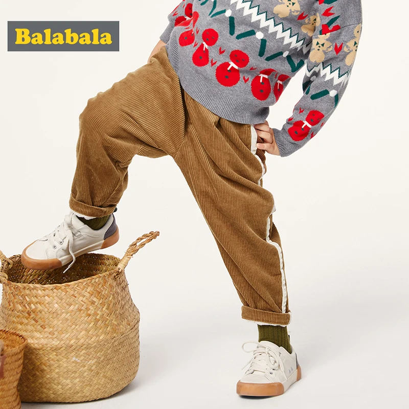 Balabala/детские штаны для мальчиков; сезон осень-зима; Новинка года; брюки; одежда для малышей; вельветовые брюки