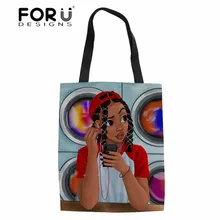 FORUDESIGNS/черные дизайнерские женские сумки для шоппинга в африканском стиле, Женская Холщовая Сумка-тоут, женские сумки с короткими ручками, женская сумка для покупок, сумка для хранения