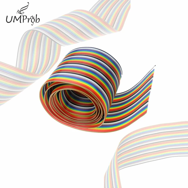 1Meters Ribbon Cable 20 WAY Flat Color Rainbow Ribbon Cable Wire Rainbow  Cable 20P Ribbon Cable 1.27MM Pitch Dupont Line Diy Kit - AliExpress