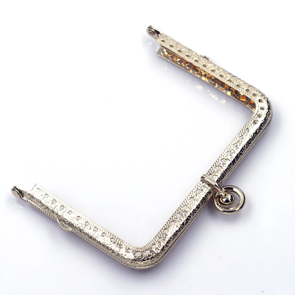 5PCS 11cm Square Metal Purse Frames Pouch Bag Kiss Clasps Buckle Handles DIY Crafts Handbag Hardware Accessories Sewing Holes
