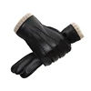 Winter Real Leather Thicken Wool Gloves For Men Male Black Touched Screen Gym Driving Mittens Motor Handschoenen Winter NR36 ► Photo 2/6