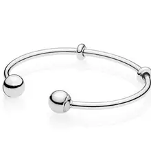 Высокое качество Moments серебряный открытый с подписью шапки ПАН браслет Fit бисера Шарм 925 пробы серебряные ювелирные изделия