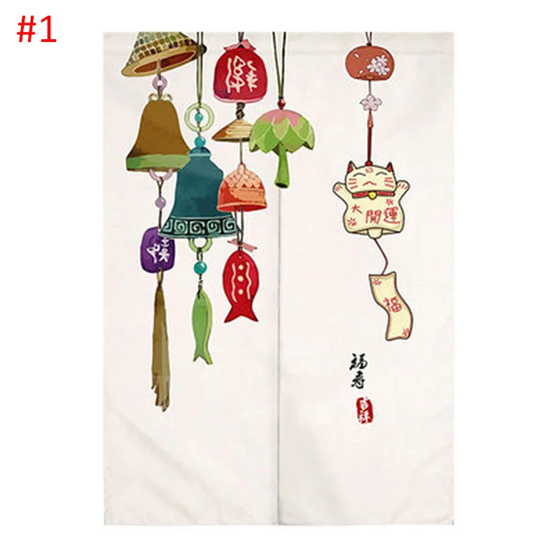 Japanese Scenic Door Curtains Split Style Noren for Bedroom Kitchen Entrance Partition Restaurant Shop Hanging Short Curtain